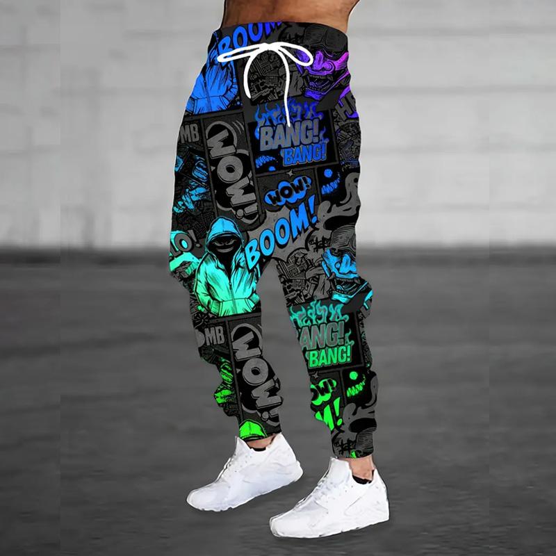Весна Осень Мужские 3D Цифровой Принт Jogger Спортивные Штаны Мужские Повседневные Беговые Брюки Молодежные Мужские Спортивные Брюки Хип-Хоп
