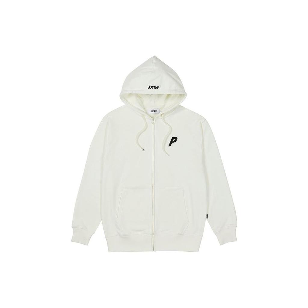 Palace Felt P Zip Hood White Unisex Outerwear P24CS115