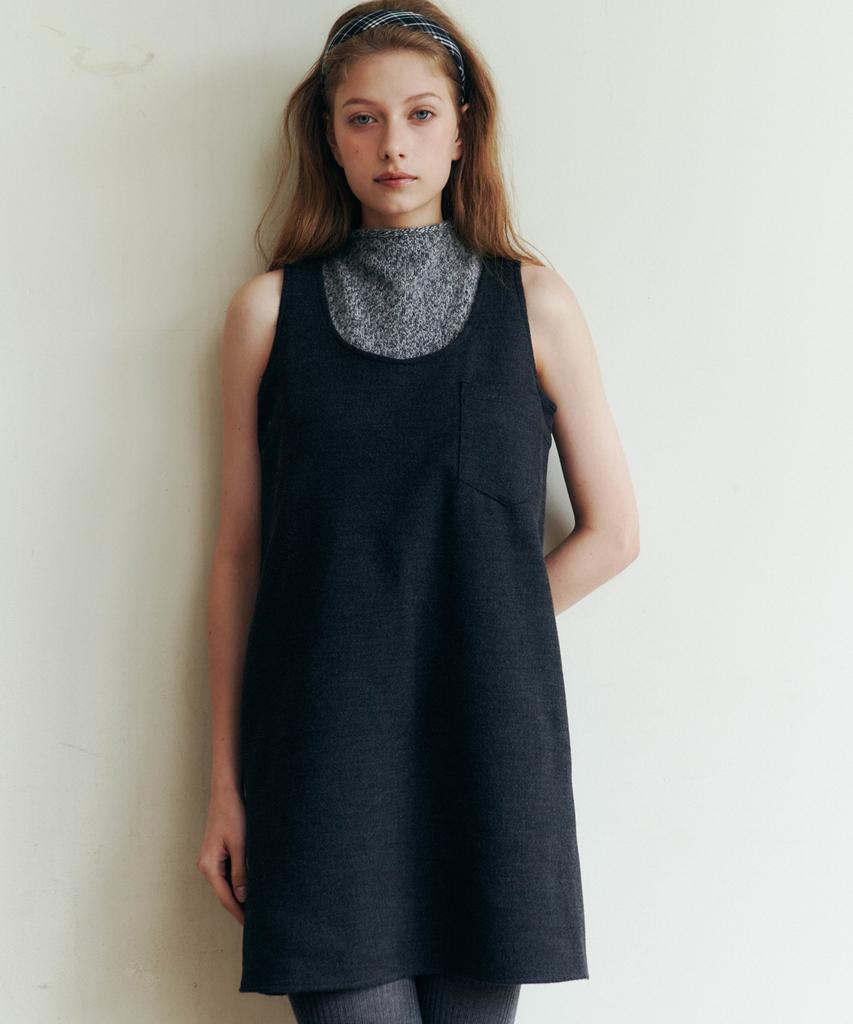 Love Us You Lamb Wool Mini Dress (Charcoal)