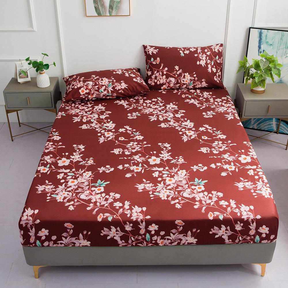 Deep Pocket Fitted Sheet Set King Queen Double Full Size Bohemian Floral Bed Linen Set 27cm Deep