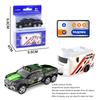 Remote Control Small Car, 1:64 Scale Off-Road RC Car, USB Rechargeable 2.4GHZ Three Speed Indoor Alloy Vehicle (8801B With Trailer)