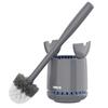 MR.SIGA Toilet Brush with Storage Case, Sturdy Handle and Durable Bristles for Bathroom Cleaning, Gray, 1 Set