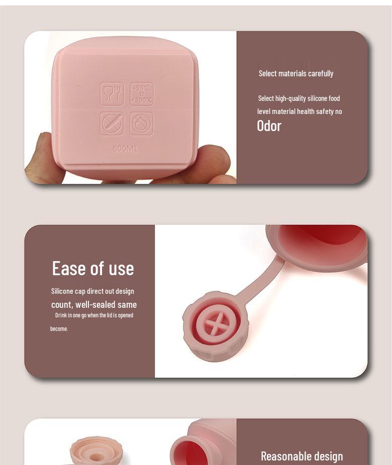 Складной силиконовый стакан для воды - Портативный дизайн «Бриллиант», Спортивная бутылка большой вместимости для велоспорта