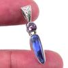 Натуральный кианит, розовый аметист, кулон из стерлингового серебра 925 пробы, 1,25 дюйма w0j36