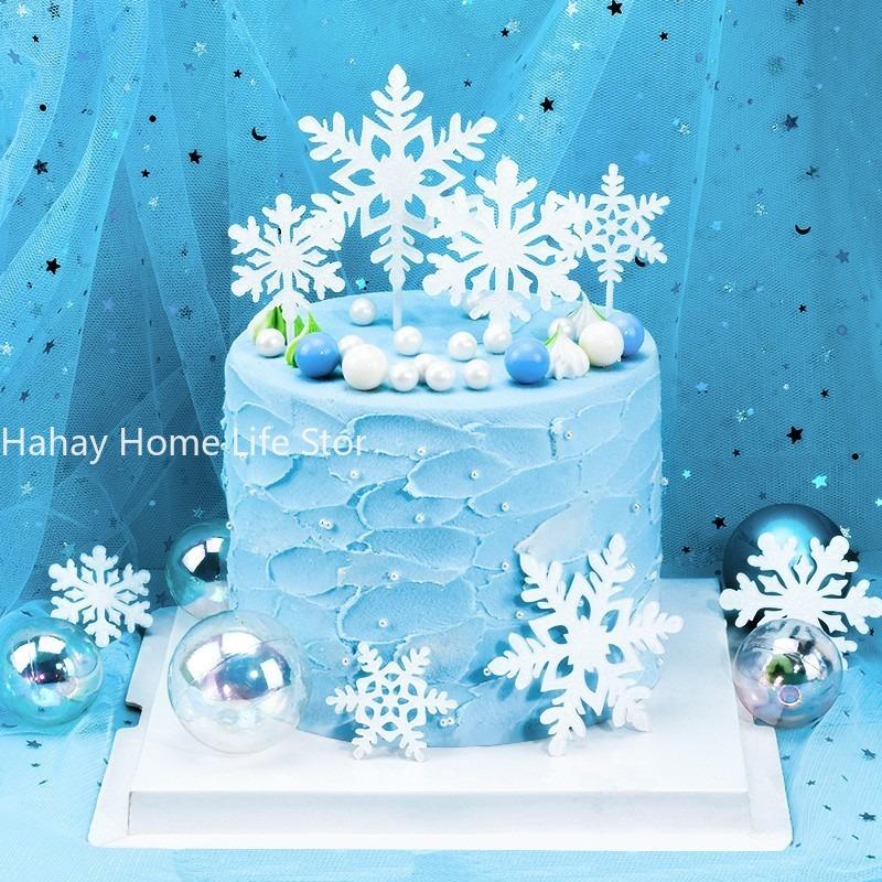 Оптовая продажа 10 шт. снежинки кекс топперы для девочек замороженные украшения для дня рождения дети рождественские принадлежности для торта аксессуары