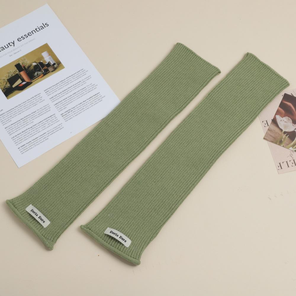 Вязаные рукава-перчатки для женщин на осень и зиму, теплые однотонные нарукавники, полупальцы, шерстяные напульсники, накладные рукава, чехол для рук