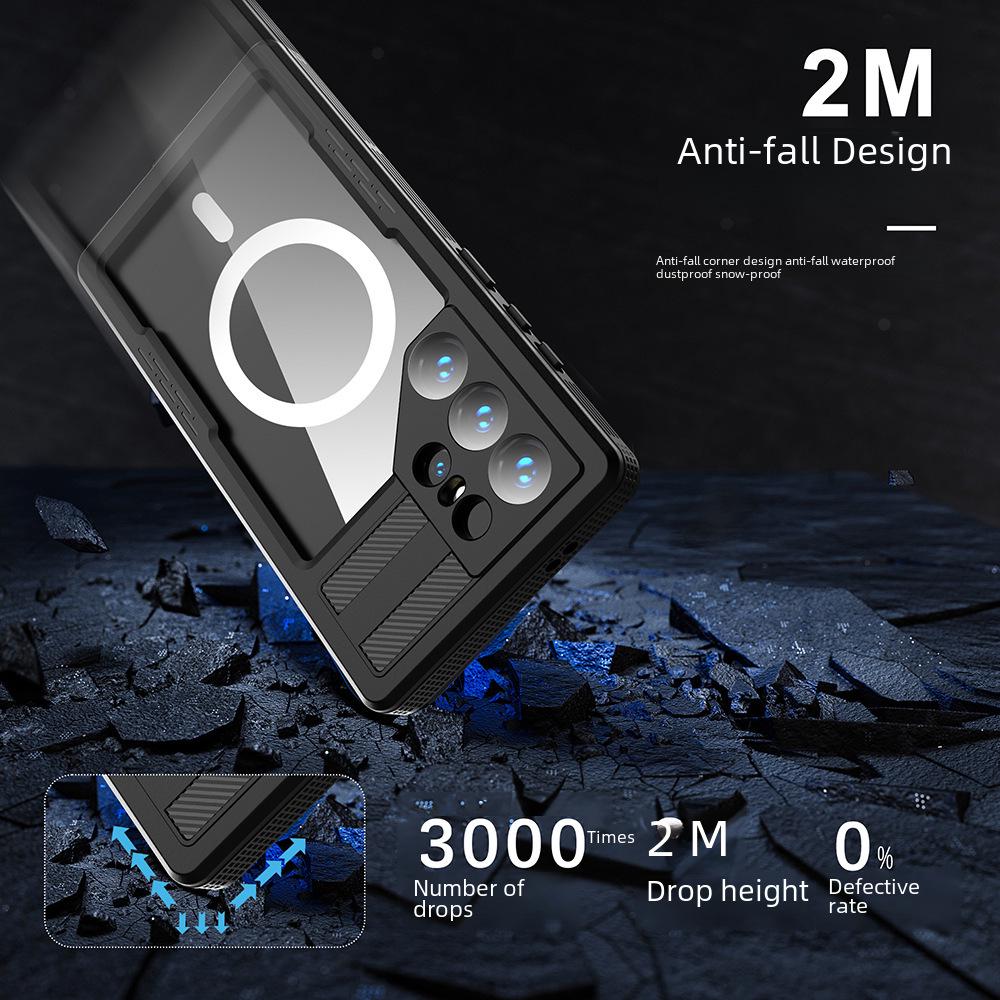 Mars Ares Waterproof Magnetic Case for Samsung S24 Ultra - Double-Sided, Full Coverage, Anti-Fall Protection