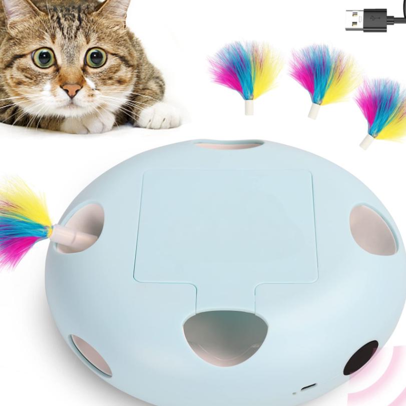 Игрушки для кошек, Интерактивные игрушки для домашних кошек, Умная интерактивная игрушка для котят, Автоматический 7-луночный «Ударь крота» с мышками