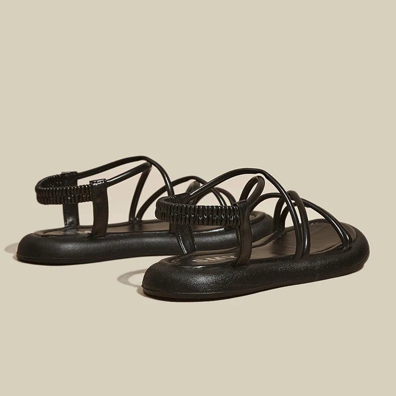 Thick Sole Sandals Women 2024 New Summer Soft Sole Elevated Casual Roman Sandals Small Womens Shoes  Sandalias Mujer  Sandal