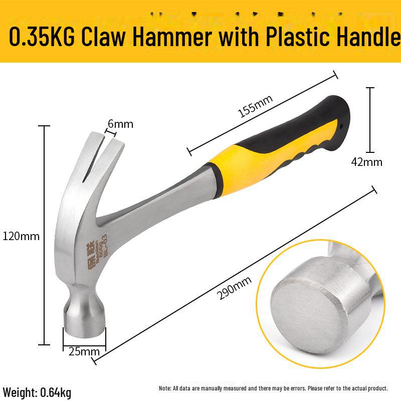 Compact Multifunctional Hammer: Claw, Woodworking, Nailing, Safety & Nail-Pulling Tool