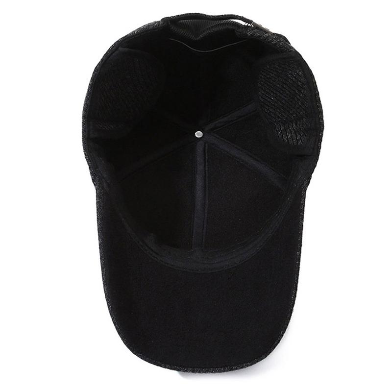 Outdoor Middle-Aged and Elderly Cap Men's Winter Warm Baseball Cap Dad Cotton Cap Ear Protection Peak Cap