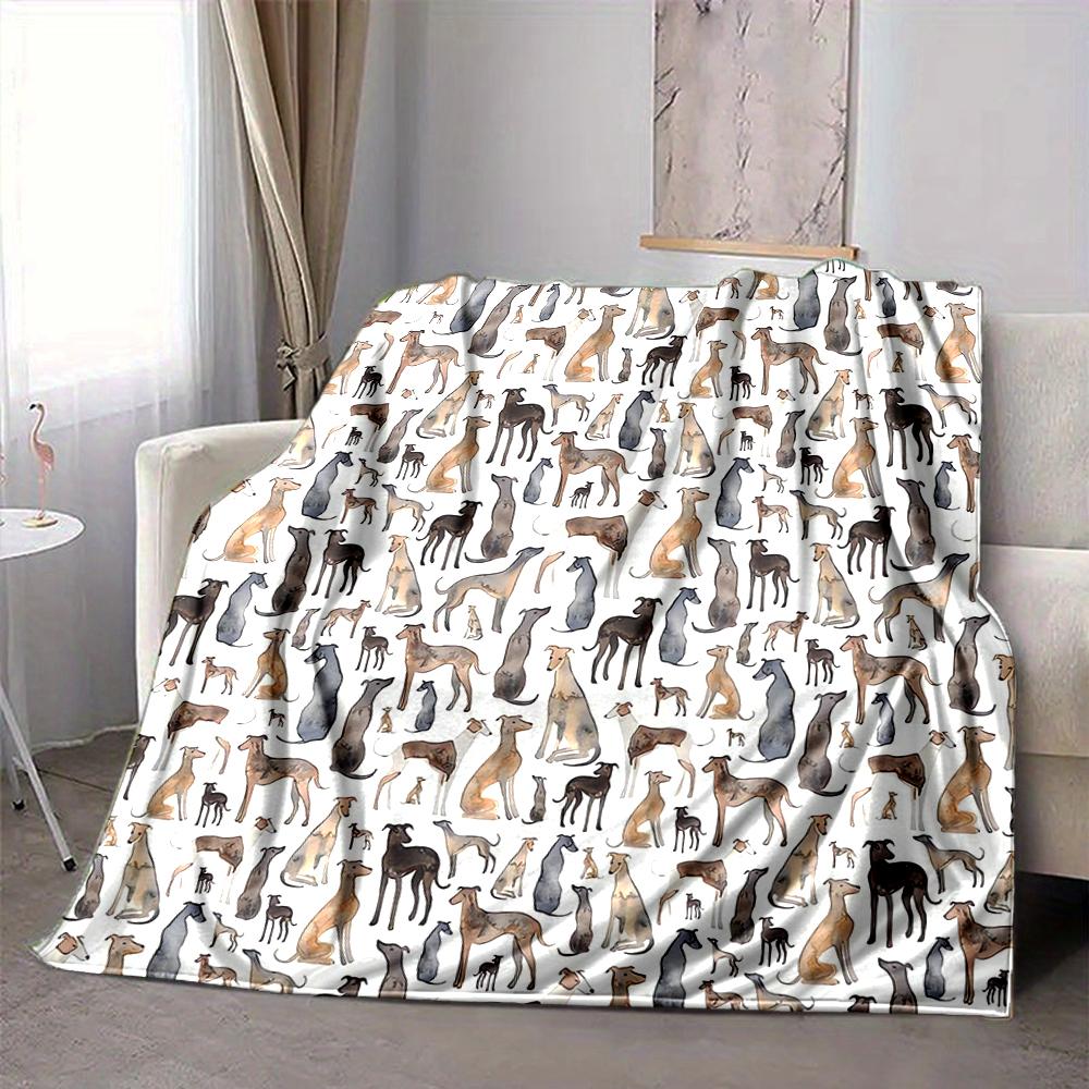 1Pc Watercolor Dogs Blanket Soft And Comfortable Casual Warm Camping Travel Christmas Halloween Xmas Gift M924186