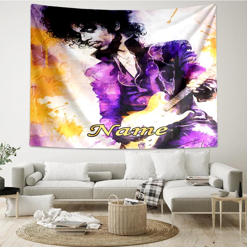 Custom Name Prince Print Tapestry, Backdrop, Easy Setup, Ideal for Bedroom, Office & Living Room, with Aesthetic Wall Hanging Decor.