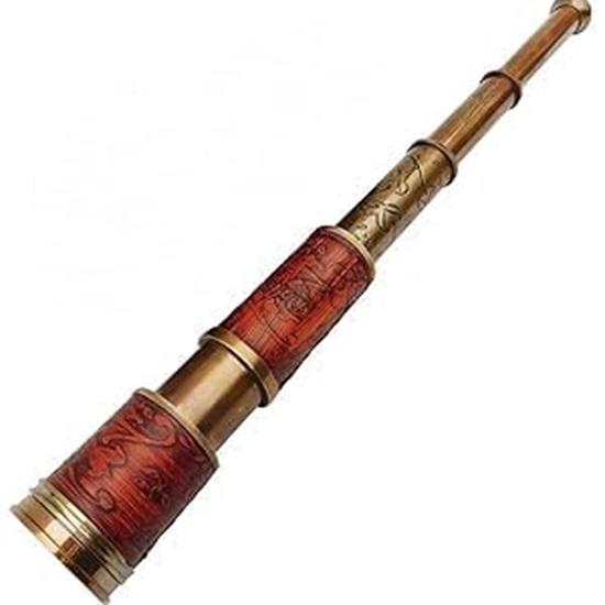 Brass Pullout Telescope with Brass Pocket Marine Telescope.Spyglass Brown  Polised Handheld Telescope with Leather Bag