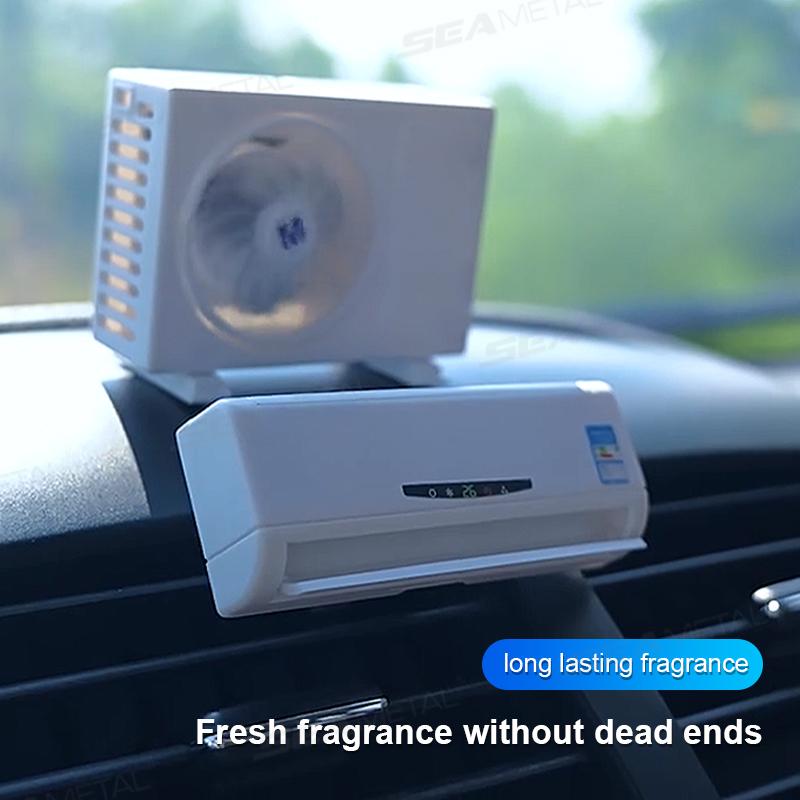 SEAMETAL Air Conditioner Shape Fragrance Solar Energy Rotation Diffuser Car Air Freshener Refill Stick Dashboard Turntable Air Freshener