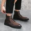 Модные повседневные мужские кожаные ботинки Модный дизайнерский стиль Отдых на природе Бизнес Повседневные офисные вечерние высокие кожаные туфли больших размеров