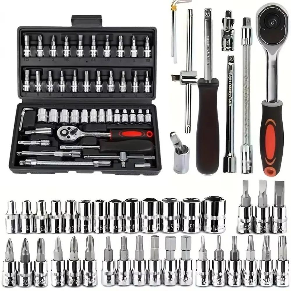 Versatile Socket Ratchet Wrench Kit Car Repair Tool Set For Auto Mechanical Repair
