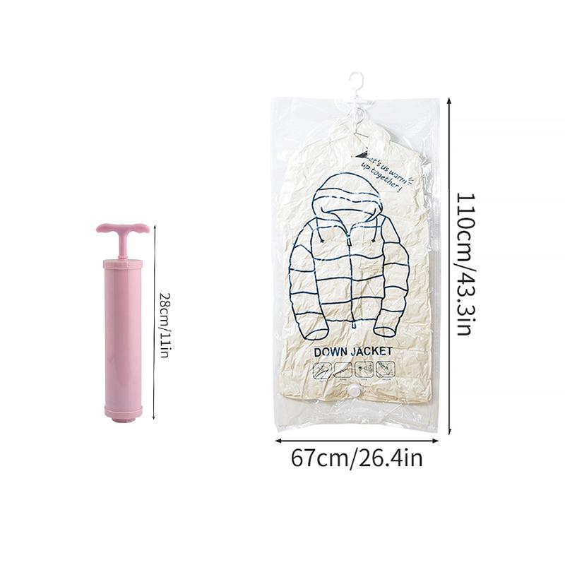 Подвесной пылезащитный чехол Вакуумная компрессия Мешки для хранения одежды Чехол для одежды Сумка для хранения костюма Органайзер для гардероба Предметы первой необходимости в общежитии