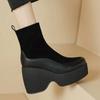 Замшевые женские ботильоны на платформе, массивные дизайнерские туфли на высоком каблуке, новый бренд 2025 года, тренд, зимняя классика, мода, готика, Botas De Mujer