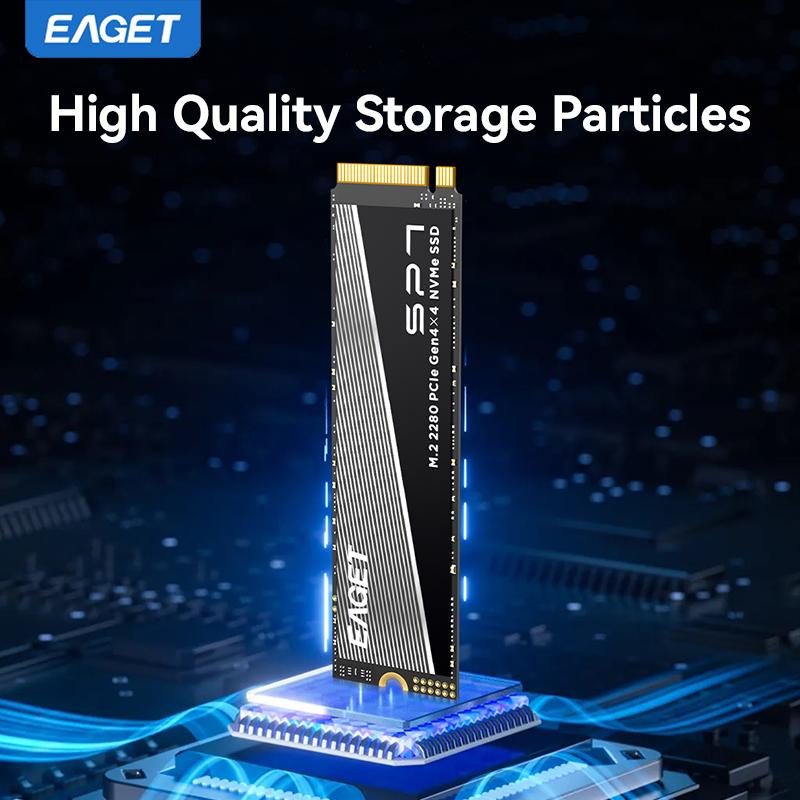 EAGET PCle Gen4x4 NVMe M.2280 SSD До 7400 МБ/с Высокоскоростной внутренний твердотельный накопитель для ПК, ноутбука и игр, сверхбыстрая передача данных