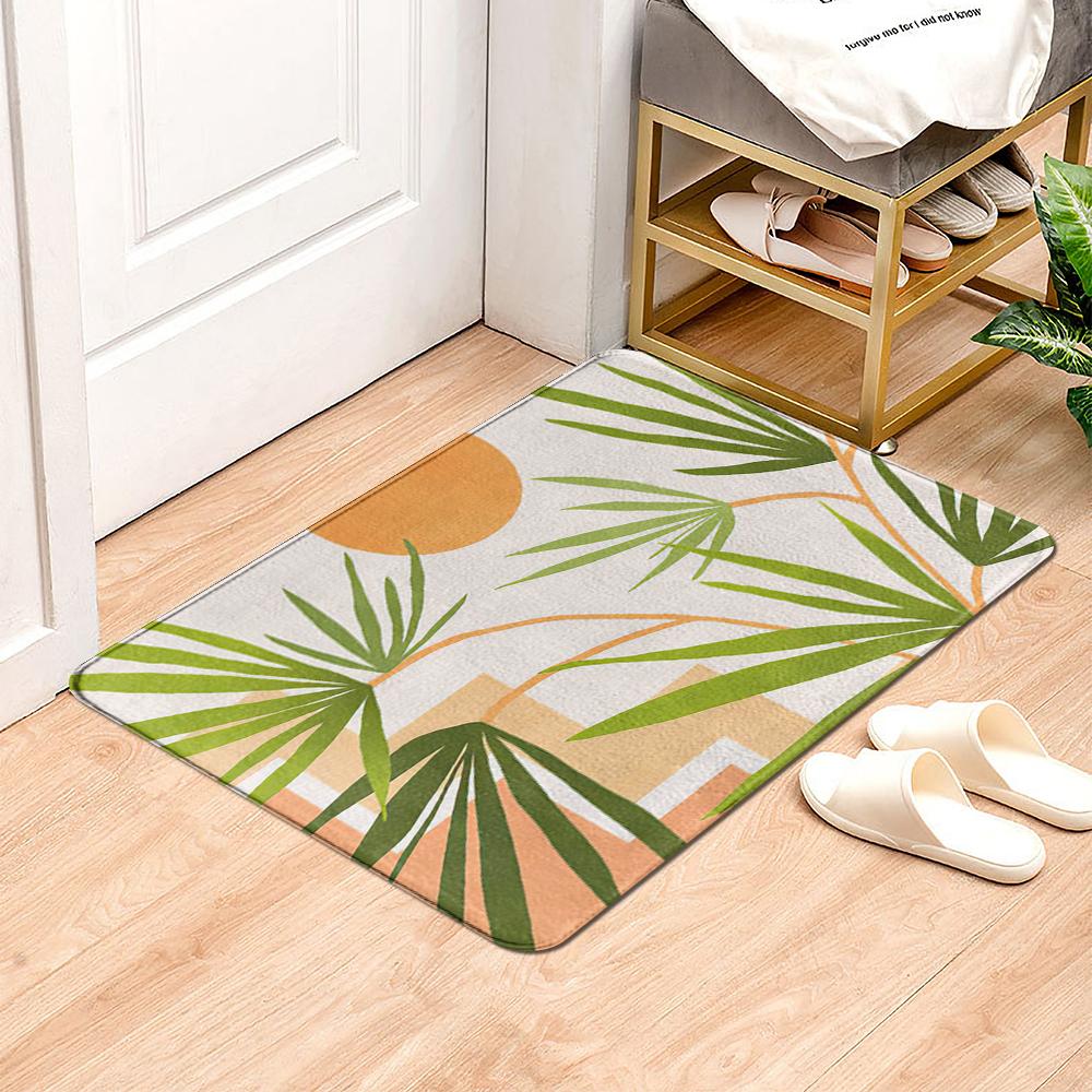Коврик с рисунком тропических растений, дверной коврик, домашний впитывающий коврик, влагостойкий для крыльца, спальни