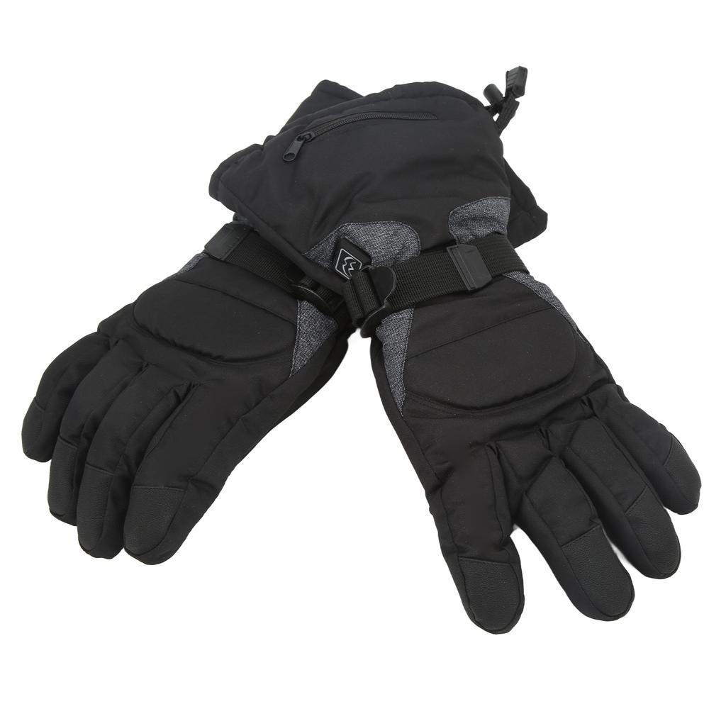 Heated Gloves for Men Women Rechargeable Finger Touch Screen 3 Heating Modes 100‑240V Black for Winter Outdoor EU Plug