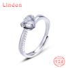 Lindon Classic 925 Sterling Silver Zircon Ring Ladies Jewelry Wedding Promise Party Gift