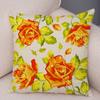 Rose Red Flower Pillowcase Decorative Bird Flower Plant Pillowcase Cushion Sofa Home Car