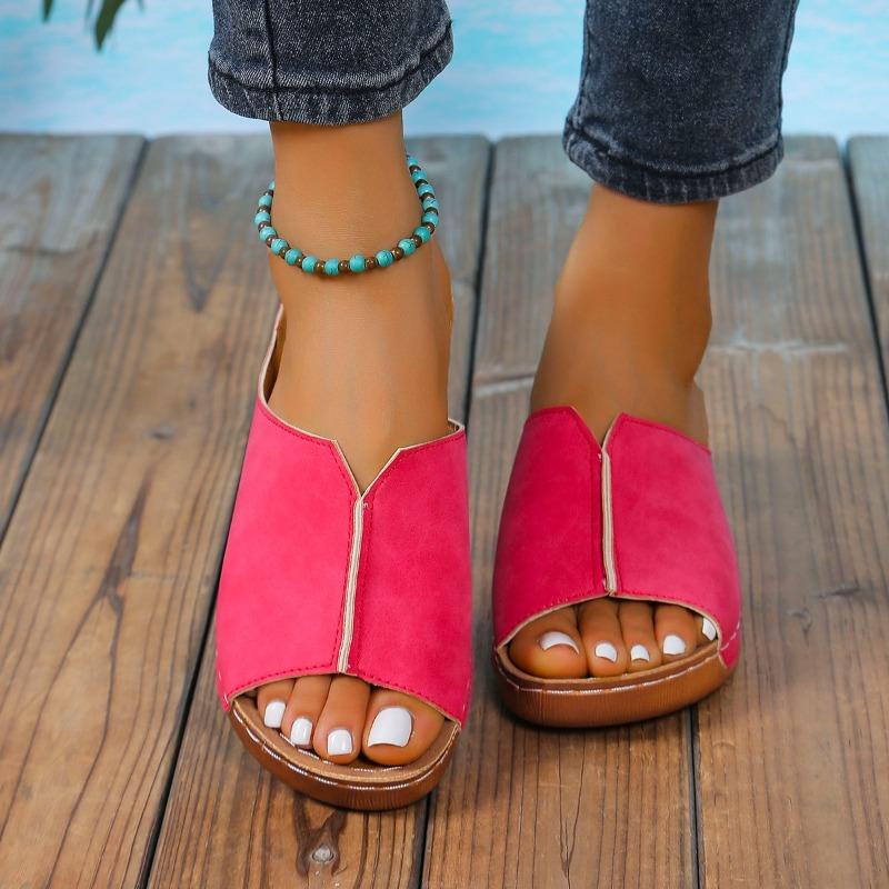 2024 г. Женские босоножки на танкетке с открытым носком, белые, летние, модные, дышащие, удобные, женские, с пряжкой, женская обувь, женская обувь