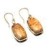 Picture Jasper Gemstone 925 Silver Plated Handmade Jewelry Earring 1.51"