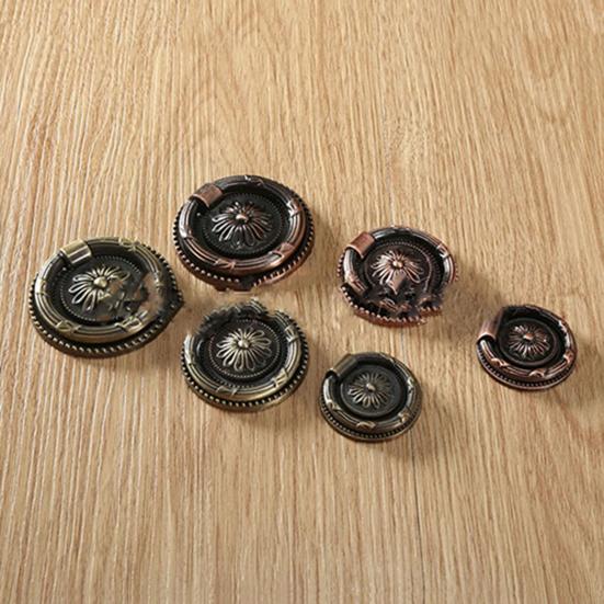 Drawer Handle Pull Retro Antique Flower Carved Retro Cabinet Knob Cupboard Wardrobe