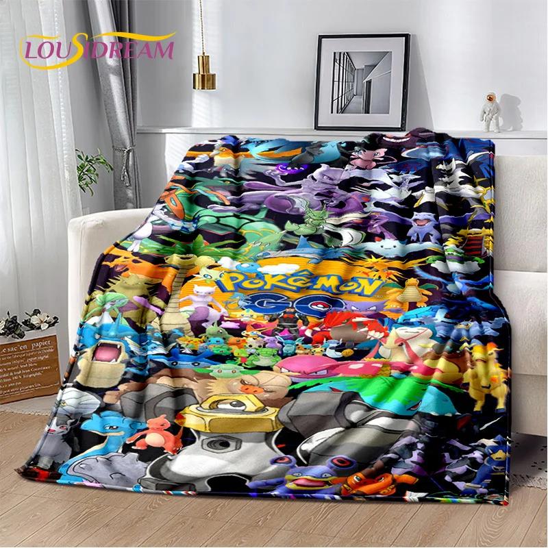 Japanese Pokemon Cute Cartoon Soft Flannel Blankets,Throw Blanket Comfortable Blanket for Picnic Beds Sofa Home Bedroom Kids