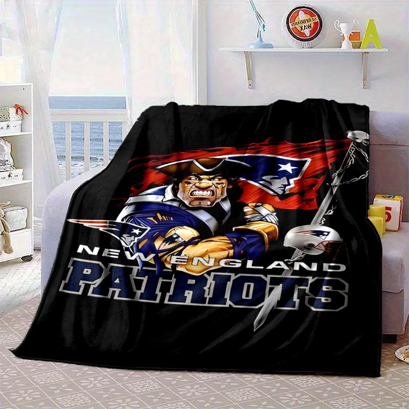 New England Patriots Gear Portable Blanket/Soft Blanket Bedding Blanket Suitable for Travel Camping Living Rooms Offices Sofas Fan Gifts