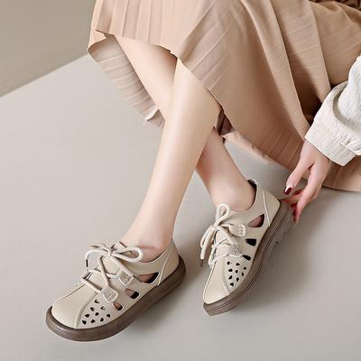 Весна и лето Новые ретро полые сандалии женские корейские версии The Big Yards of Casual Students Strap