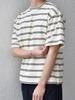 Ships Men's Retro Color Striped Sportswear T-Shirt, Custom Order, White, Size L (712100009)