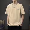 Cotton Printed Short Sleeved T-shirt for Boys On Instagram Fashion Label Summer Trend Loose Half Sleeved T-shirt Round Neck