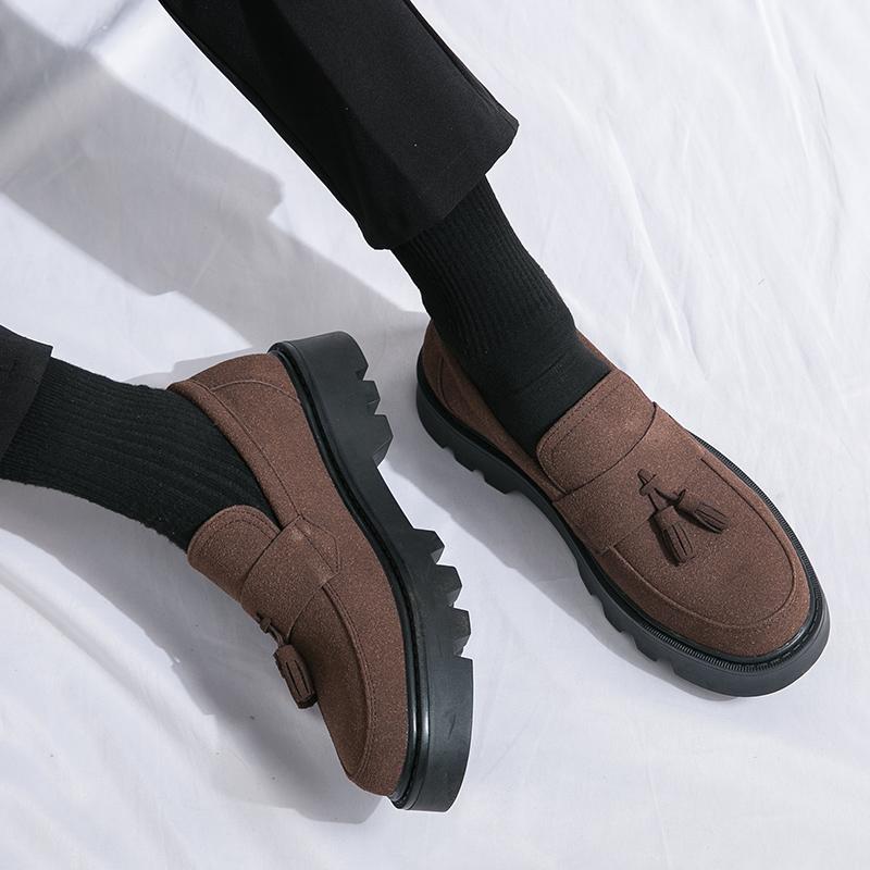 Высококачественные мужские туфли с кисточками, модные роскошные оксфордские британские туфли-лоферы, мужские туфли на толстой подошве, удобные повседневные кожаные туфли