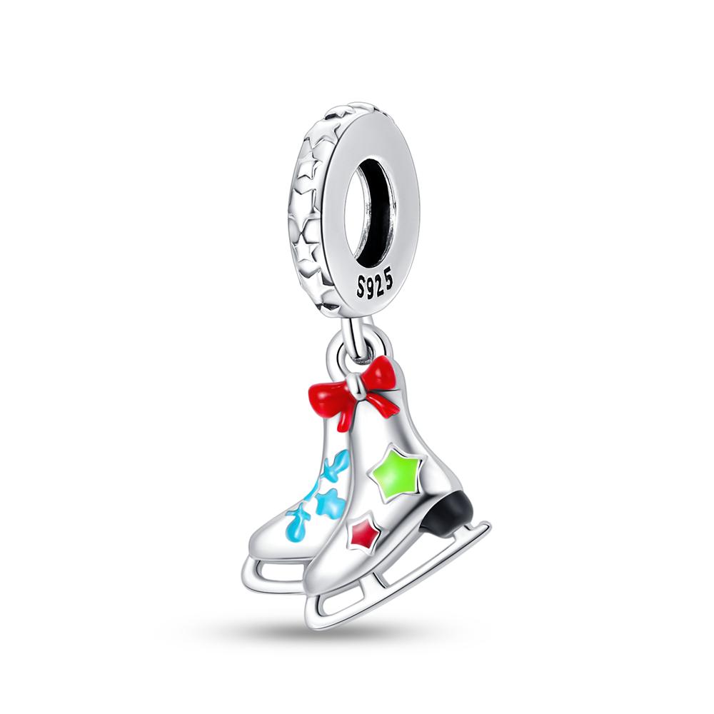 925 Silver Charms Beads Sneakers Ice Roller Skates Pointe Shoes Charm for Bracelet Pendant Woman Girl Jewelry