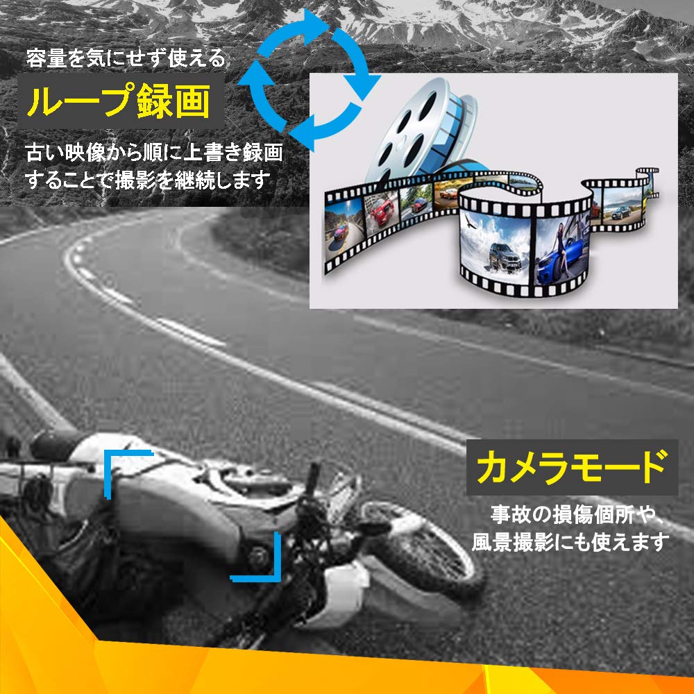 CHURACY Мотоциклетный Велосипедный Видеорегистратор 2 Мегапикселя Широкоугольный Мотоциклетный Видеорегистратор