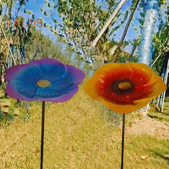 Bee Watering Station with Metal Stake Vivid Flower Design Simple Installation Hummingbird Food Holder Bird Feeder Decoration