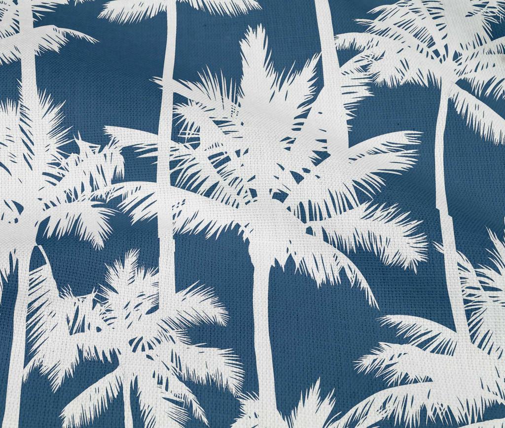 oneOone Ткань Cotton Flex Blue, швейный материал с принтом «Кокосовая пальма и листья», по ярдам, 40 дюймов