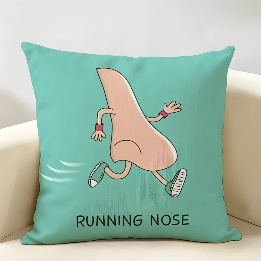 Funny Fancy Abstract Ins Art Cushion Cover Natural Linen Organic Fabric DoubleSided Printing Room Sofa Decor Pillow Case