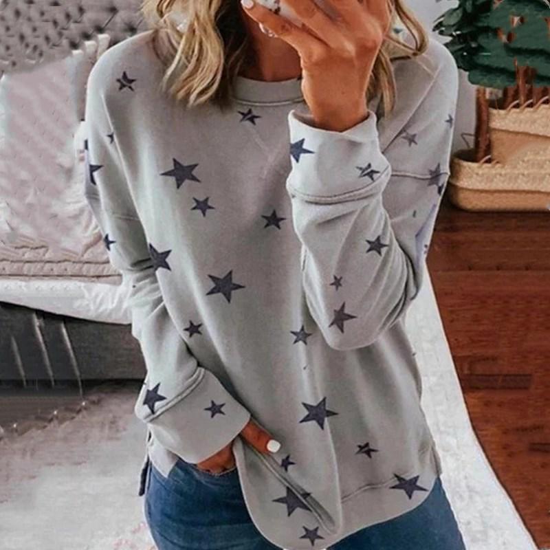 Футболка женская Hot Cakes New Star Printing Splicing Clothing Модная футболка с длинными рукавами Футболка женская YRW6951