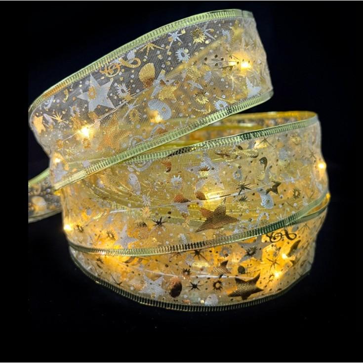 Holiday Led Ribbon String Lights With Pvc Material For Christmas Tree And Gift Decoration