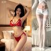 Сексуальное нижнее белье кружевной бюстгальтер трусики чистое искушение пижама трехточечный сексуальный горячий подвязочный костюм женский