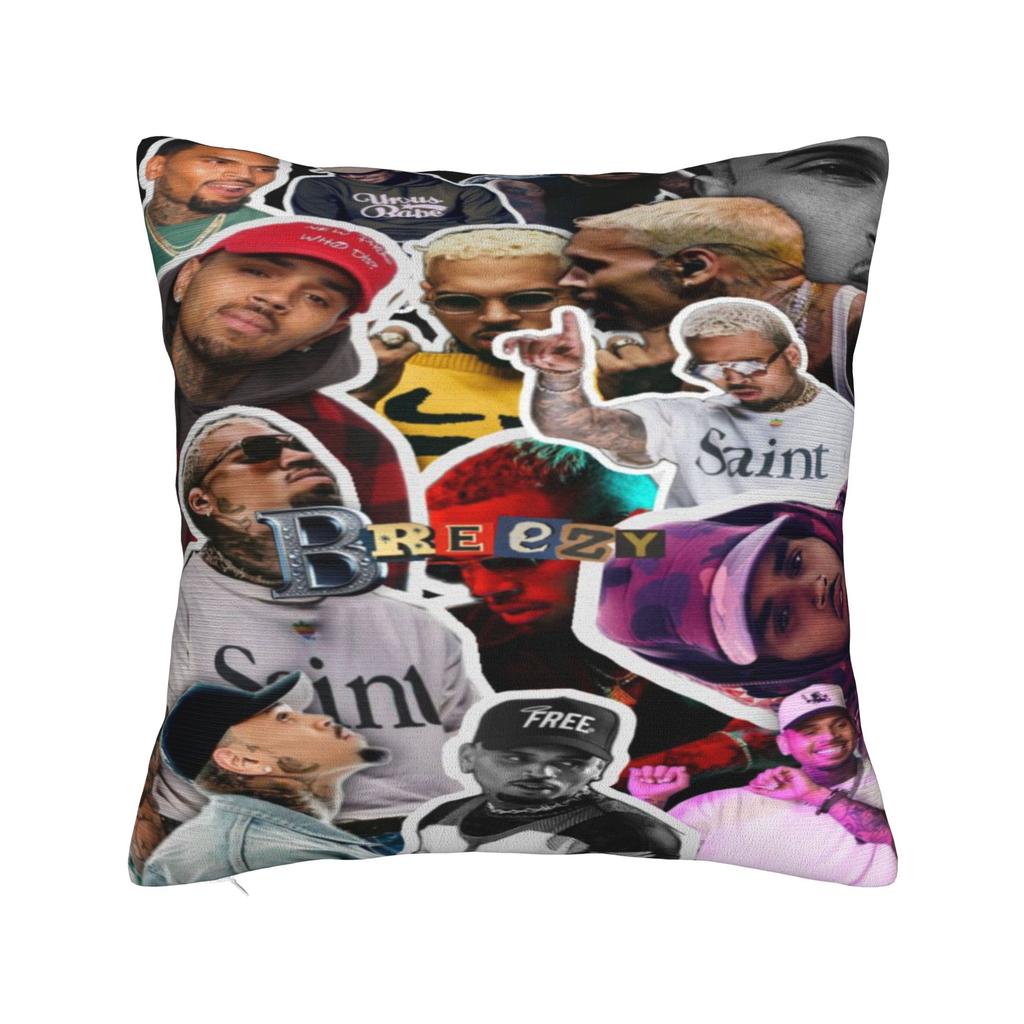 Chris Brown Breezy Bowl XX Tour Printed Pillowcase Cushion Cover Pillow Covers Warm Sofa Decor Zipper Multiple Sizes