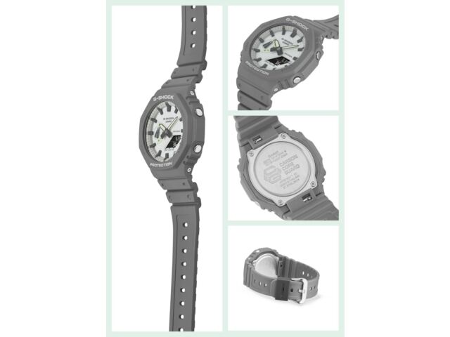 Casio Часы серии G-SHOCK GA-2100HD-8AJF HIDDEN GLOW с серым светящимся циферблатом 45,4 мм