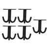 5PCS Ceiling Hooks Thicken Three Grappling Stainless Steel Strengthen Load Bearing Ceiling Mount Hanger for Home Black