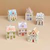 Пряничный домик Орнамент Миниатюрное здание Настольный Декор для дома Предметы декора в скандинавском стиле Подарки на день рождения Рождество Ремесла
