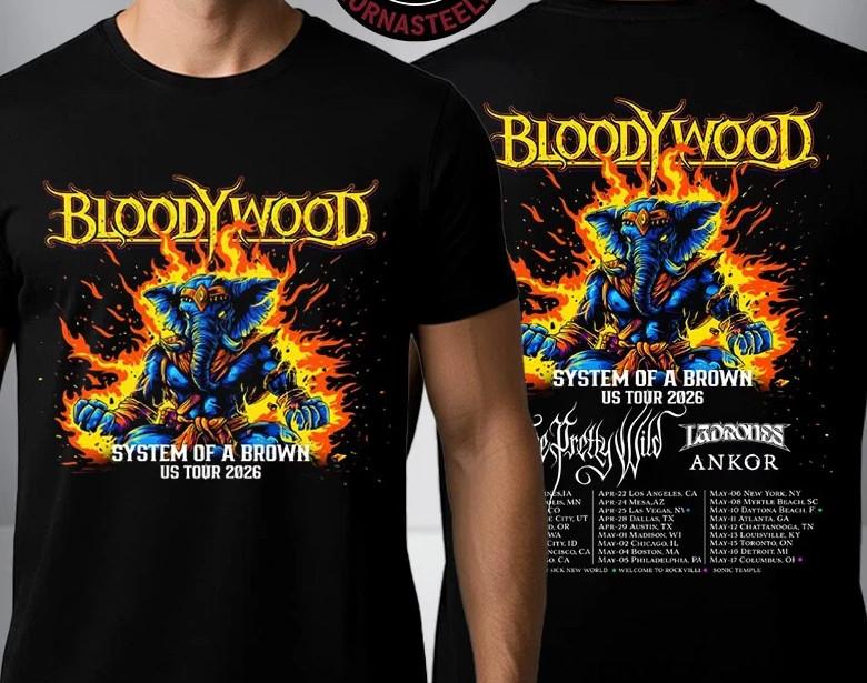 Bloodywood System Of A Brown Тур по США 2026 Расписание Тур Футболка
